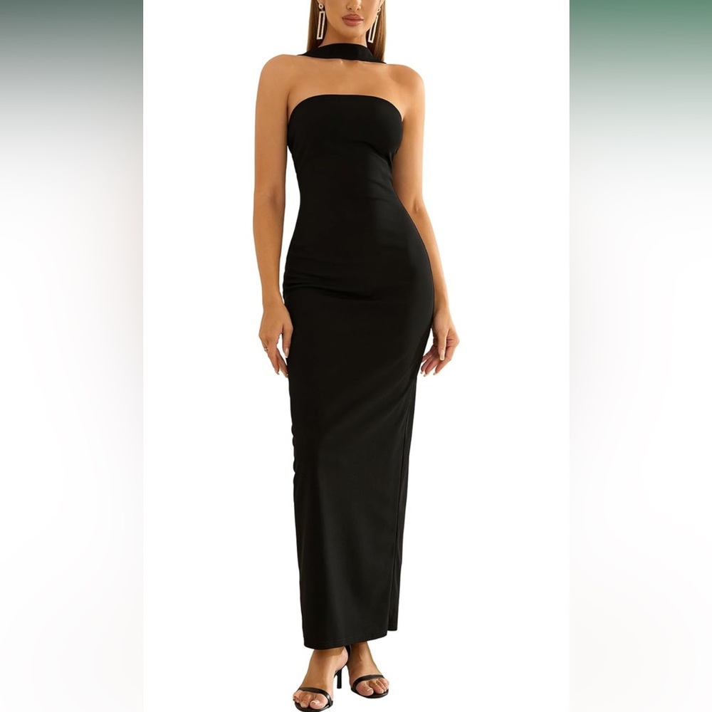 Amazon Black Maxi with Scarf